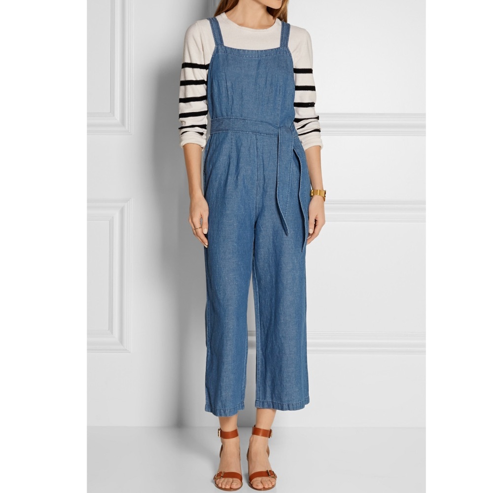 New Madewell Muralist Chambray Jumpsuit Sz 12 - Picture 1 of 6